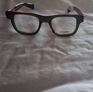 Saint Laurent Black And Gold Glasses